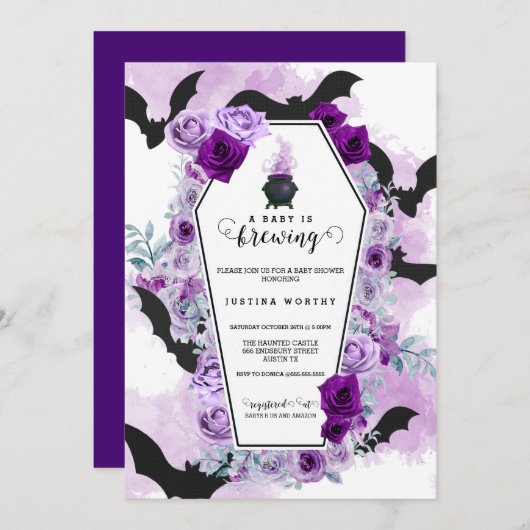 Baby braut Halloween Baby Dusche Einladung (Vorne/Hinten)