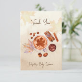 Baby braut Herbstdusche Baby Dankeskarte (Stehend Vorderseite)