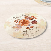 Baby Braut Herbstdusche bevorzugt Runder Pappuntersetzer (Angewinkelt)