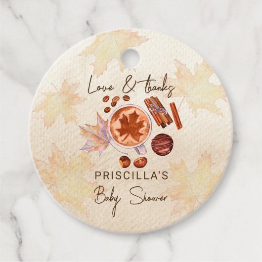 Baby Braut Herbstdusche Gefallen Geschenkanhänger (Vorderseite)