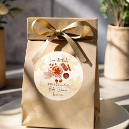 Baby Braut Herbstdusche Gefallen Runder Aufkleber