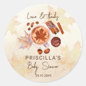 Baby Braut Herbstdusche Gefallen Runder Aufkleber (Vorderseite)