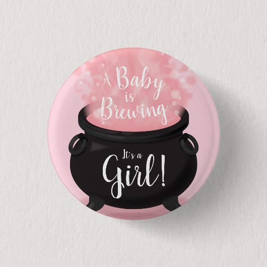 Baby braut Hexendusche Gothic Pink Girl Button (Vorderseite)