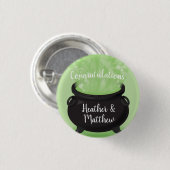 Baby Braut Hexendusche Halloween Cauldron Button (Vorne & Hinten)