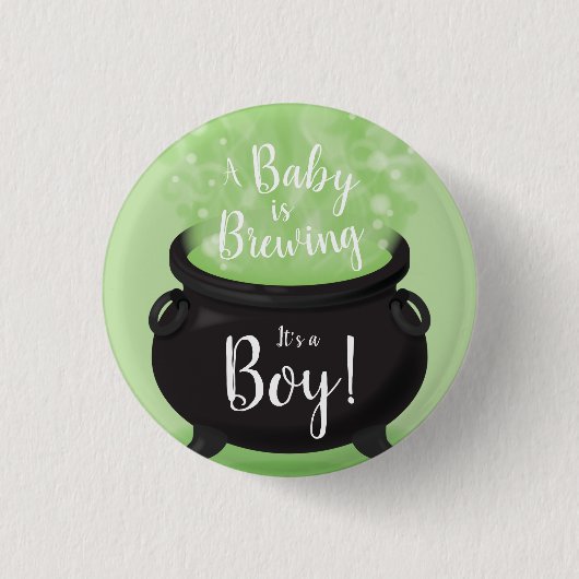 Baby Braut Hexendusche Halloween Cauldron Button (Vorderseite)