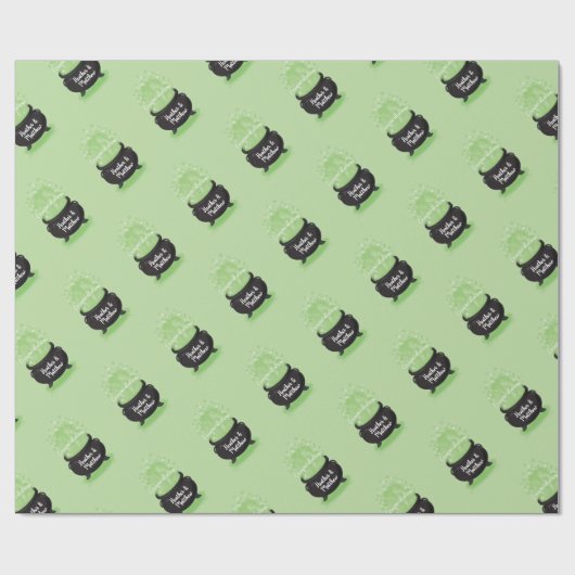 Baby Braut Hexendusche Halloween Cauldron Geschenkpapier (Flach)