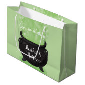 Baby Braut Hexendusche Halloween Cauldron Große Geschenktüte (Vorderseite Schrägansicht)