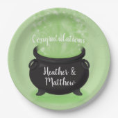 Baby Braut Hexendusche Halloween Cauldron Pappteller (Vorderseite)