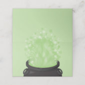 Baby Braut Hexendusche Halloween Cauldron Platzkarte (Außenseite Aufgefaltet)