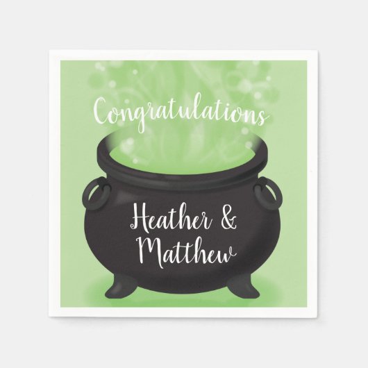 Baby Braut Hexendusche Halloween Cauldron Serviette (Vorderseite)