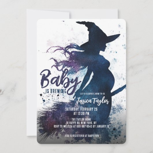 Baby braut Hexenwasser Einladung (Vorderseite)