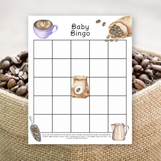Baby braut Kaffee Baby Dusche Bingo Spiel (Von Creator hochgeladen)