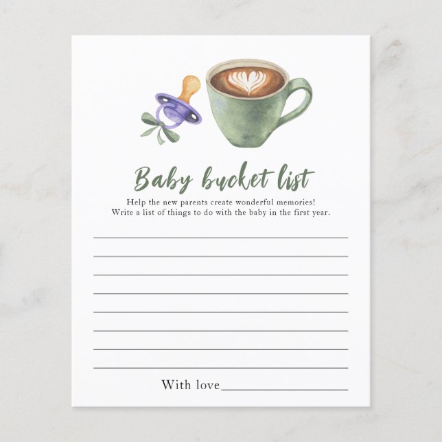Baby braut Kaffee - Baby-Eimer-Liste (Vorderseite)