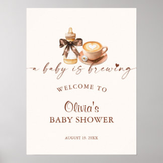 Baby braut Kaffee Baby Shower Begrüßung Poster