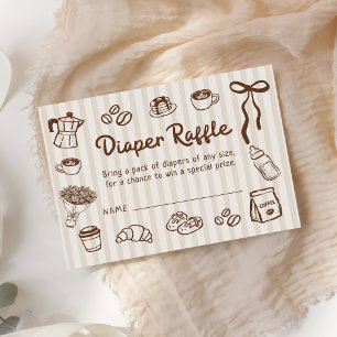 Baby braut Kaffee Baby Shower Windel-Raffle Begleitkarte