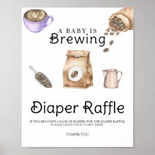 Baby braut Kaffee Babydusche Windelpreisraffinerie Poster