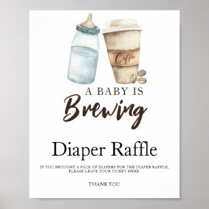 Baby braut Kaffee Babydusche Windelpreisraffinerie Poster