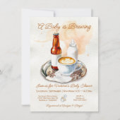 Baby braut Kaffee Bier Babyflasche Dusche Einladung (Vorderseite)