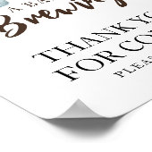 Baby braut Kaffee Danke für das Kommen Poster (Ecke)