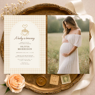 Baby braut Kaffee Foto Baby Shower Einladung