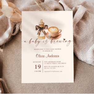 Baby braut Kaffee Genderneutrale Babyparty Einladung