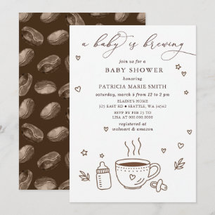 Baby braut Kaffee geschlechtsneutrale Babyparty Einladung