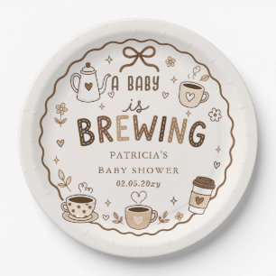 Baby braut Kaffee Geschlechtsneutrale Babyparty Pappteller