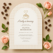 Baby Braut Kaffee Gingham Baby Shower
