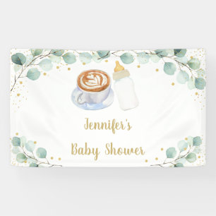 Baby Braut Kaffee Greenery Babydusche Banner
