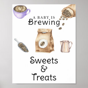 Baby braut Kaffee Sweets & Treats Baby-Party Poster