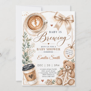 Baby braut Kaffee Teddybär-Baby-Party Einladung