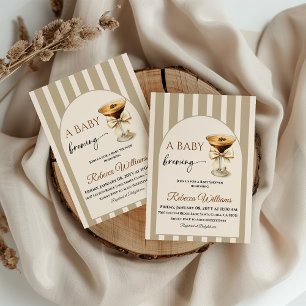 Baby braut Kaffee Thema Beige Schleife Baby Shower Einladung