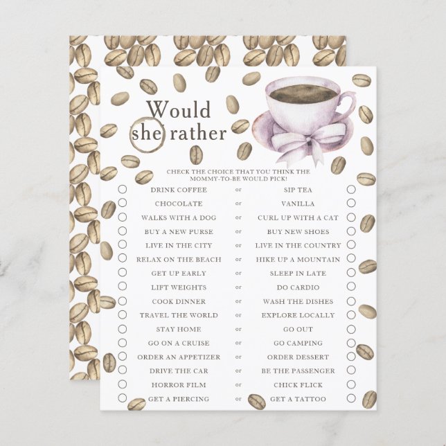 Baby braut Kaffee Wäre sie lieber (Vorne/Hinten)