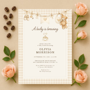Baby braut Kaffee Wäscheleine Baby Shower Einladung