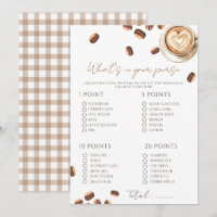 Baby braut Kaffeebohnen-Baby-Shower-Spielkarte
