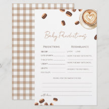 Baby braut Kaffeebohnen-Baby-Vorhersagekarte