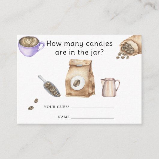 Baby Braut Kaffeetasse Wie viele Bonbons Begleitkarte (Vorderseite)