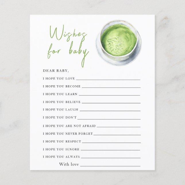 Baby braut Matcha - Babywünsche (Vorderseite)