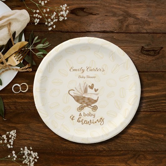 Baby braut Niedliche Pram Baby Dusche Teller