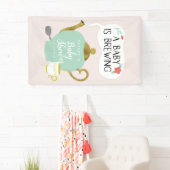 Baby braut niedliches rosa und grüner Tee-Party Banner (Insitu)