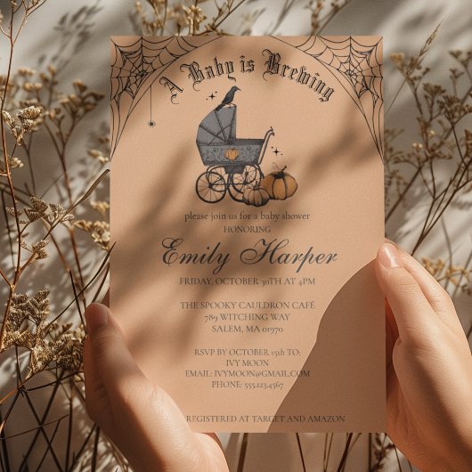 Baby braut Orange Gothic Baby Dusche Einladung