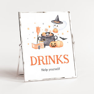 Baby braut orange Halloween Drinks Poster