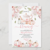 Baby braut Pink Floral Tee Party Babydusche Einladung (Vorderseite)