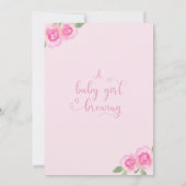 Baby braut Pink Teapot Girl Baby Dusche Einladung (Rückseite)