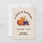 Baby Braut Pumpkin Coffee Fall Baby Dusche Dankeskarte (Vorderseite)