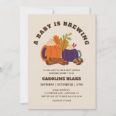 Baby Braut Pumpkin Coffee Fall Baby Dusche Einladung (Vorderseite)