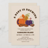 Baby Braut Pumpkin Coffee Fall Baby Dusche Einladung (Vorne/Hinten)