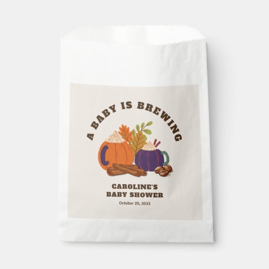Baby Braut Pumpkin Coffee Fall Baby Dusche Geschenktütchen (Vorderseite)