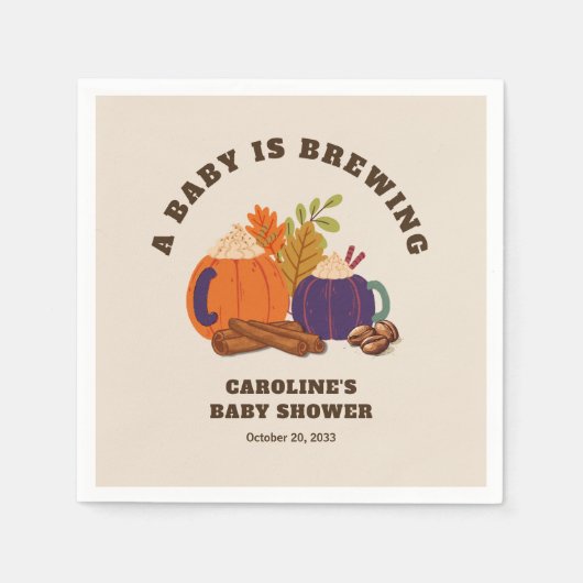 Baby Braut Pumpkin Coffee Fall Baby Dusche Serviette (Vorderseite)