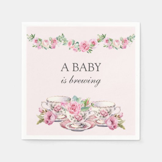 Baby braut rosa Vintage Teebecher Serviette (Vorderseite)